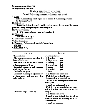 Giáo án Tiếng Anh Lớp 8 - Chương trình học kỳ II - Năm học 2011-2012